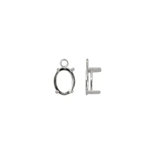 🔗 4 Claw Double Bezel Setting with Closed Jump Ring - OVAL