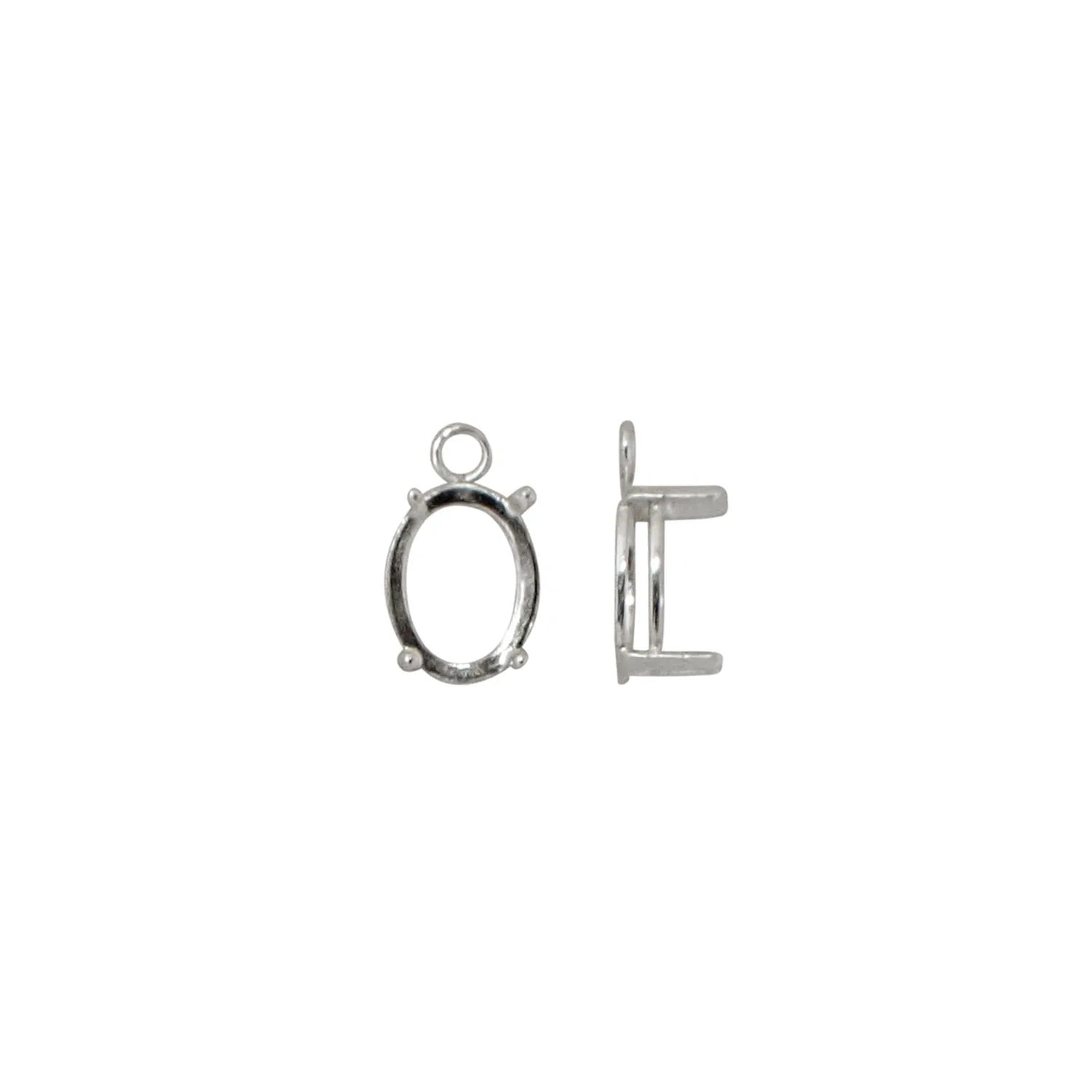 🔗 4 Claw Double Bezel Setting with Closed Jump Ring - OVAL