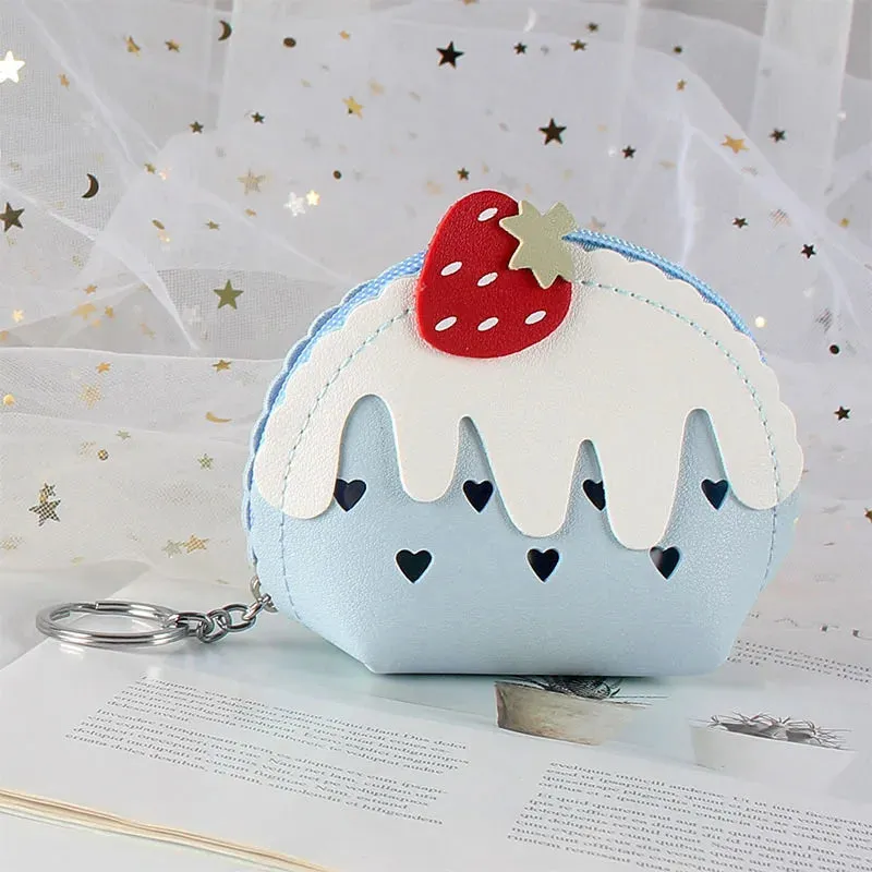 🍓 Sweet Strawberry Zipper Coin Purse 🥳 Cute Mini Wallet & Keychain Organizer for Fun Adventures! ✨
