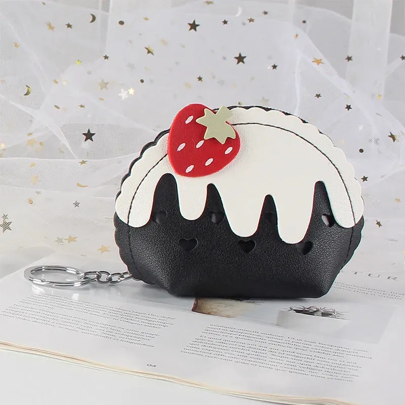 🍓 Sweet Strawberry Zipper Coin Purse 🥳 Cute Mini Wallet & Keychain Organizer for Fun Adventures! ✨