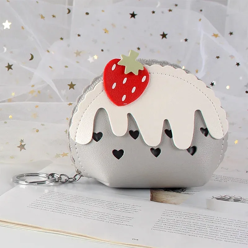 🍓 Sweet Strawberry Zipper Coin Purse 🥳 Cute Mini Wallet & Keychain Organizer for Fun Adventures! ✨
