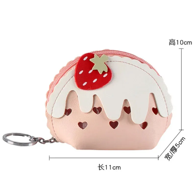 🍓 Sweet Strawberry Zipper Coin Purse 🥳 Cute Mini Wallet & Keychain Organizer for Fun Adventures! ✨