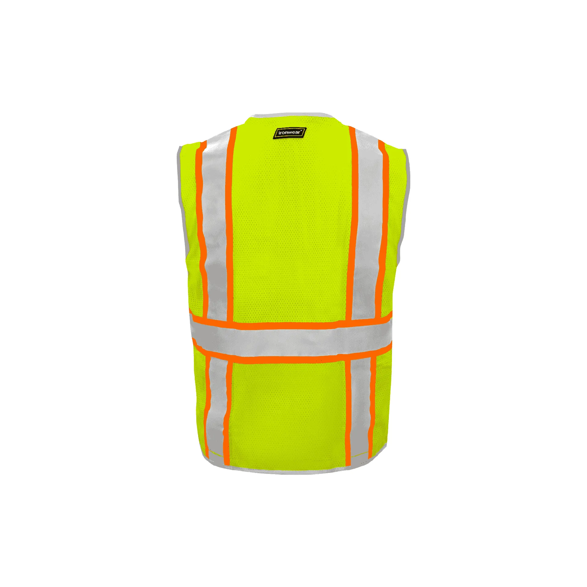 10 Pockets Lime Safety Vest with Zipper Closure