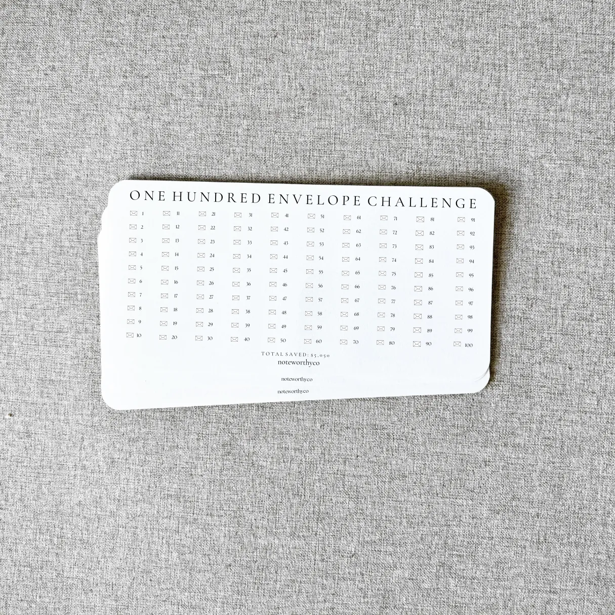 100 ENVELOPE CHALLENGE - INDIVIDUAL