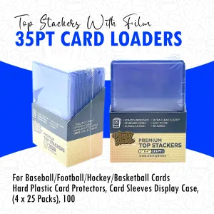 100 Vanity Slabs Premium Top Stackers w/ Film 35pt Card Loaders