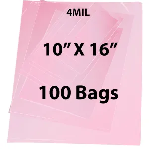 10X16 inches Pink Anti Static Bags 4 Mil Flat