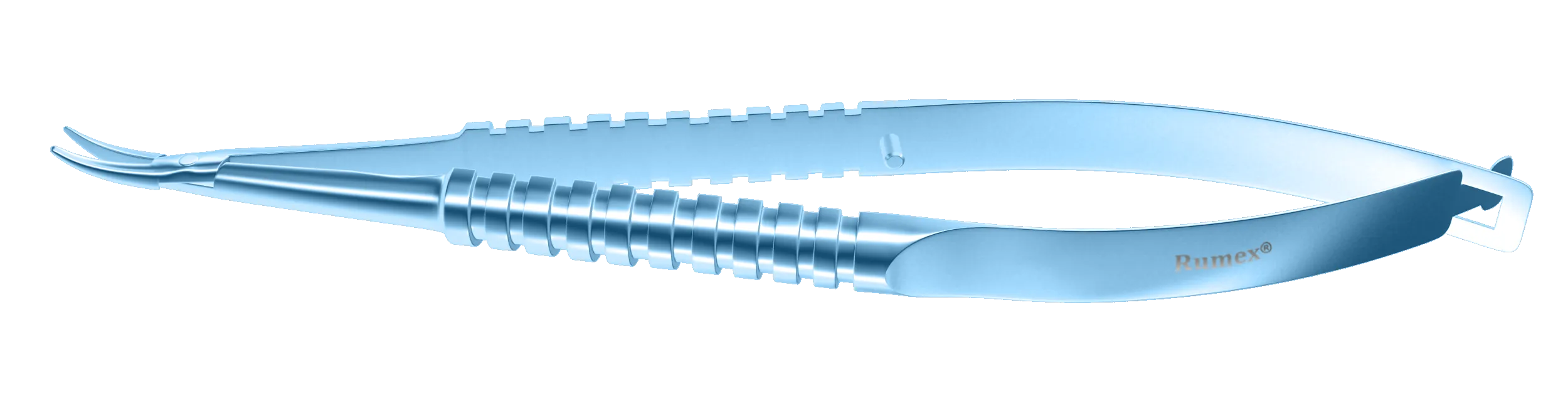 116R 8-061T Barraquer Needle Holder, 12.00 mm Standard Jaws, Curved, without Lock, Long Size, Length 125 mm, Titanium