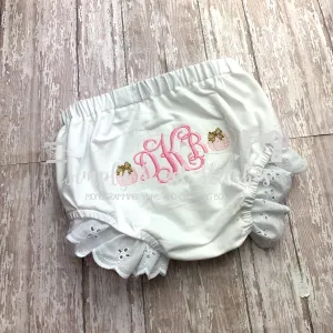 1204 - PUMPKIN MONOGRAM - DIAPER COVER