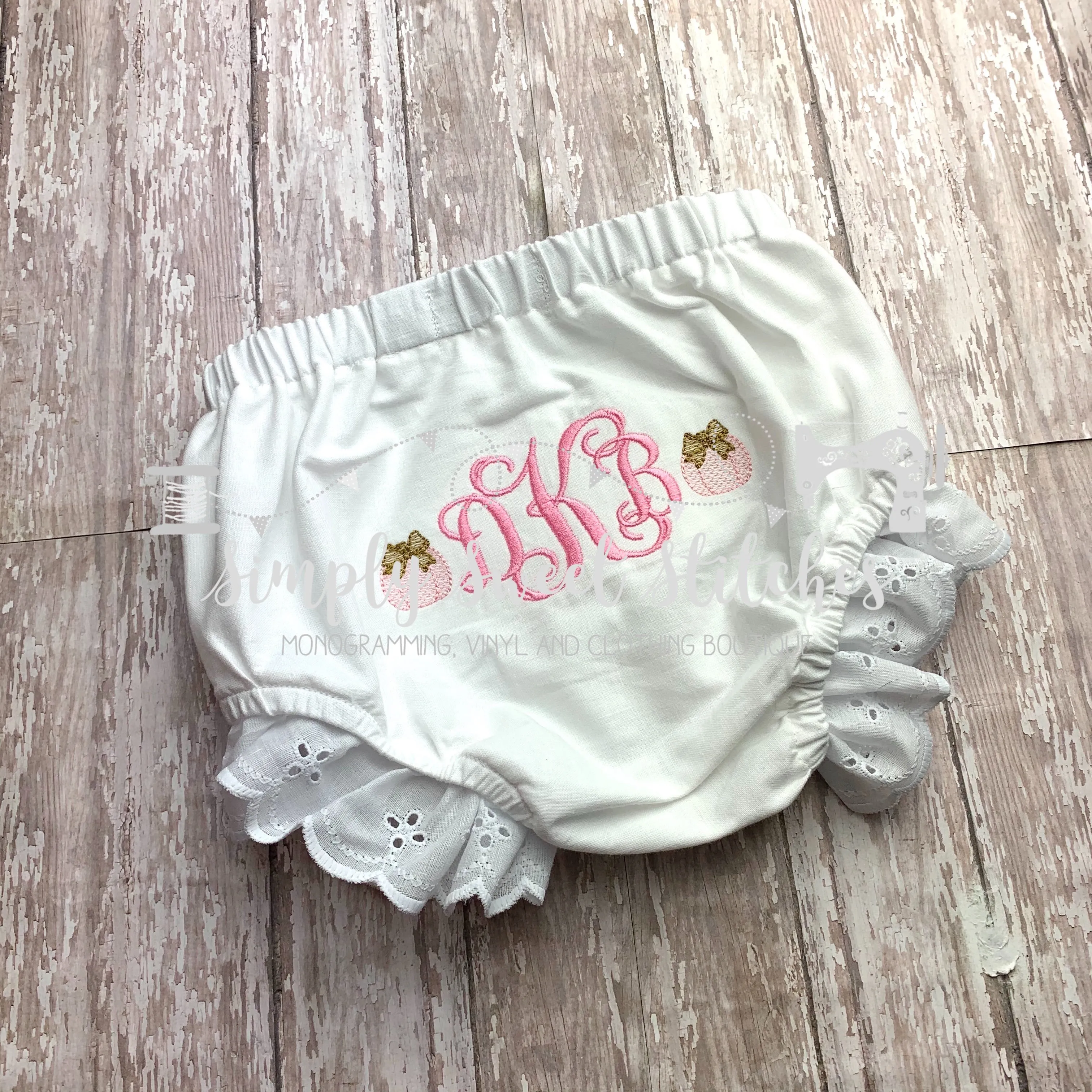 1204 - PUMPKIN MONOGRAM - DIAPER COVER