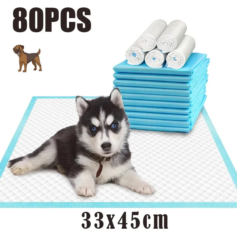 120Pcs 33*45cm Super Absorbent Dog Cat Disposable Diaper Deodorant Puppy Pet Urine Diaper Pad Mat Cat Litter Toilet Dog Products