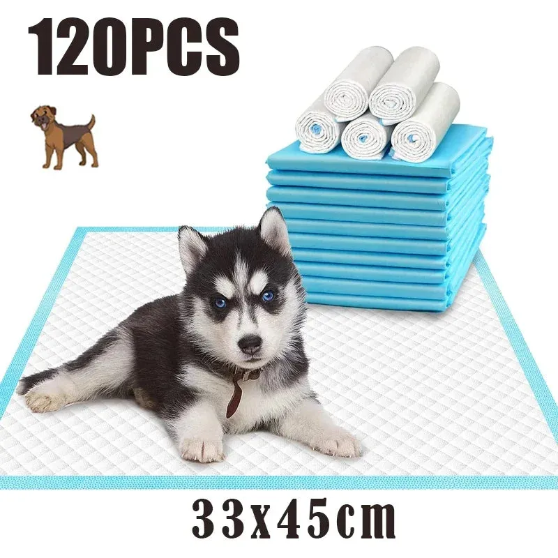 120Pcs 33*45cm Super Absorbent Dog Cat Disposable Diaper Deodorant Puppy Pet Urine Diaper Pad Mat Cat Litter Toilet Dog Products