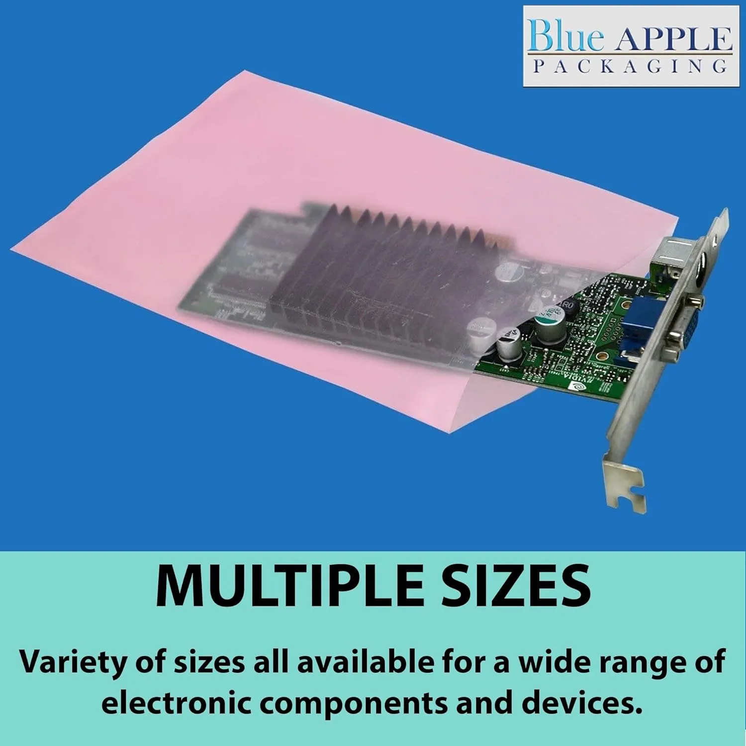 12X15 inches Pink Anti Static Bags 6 Mil Flat
