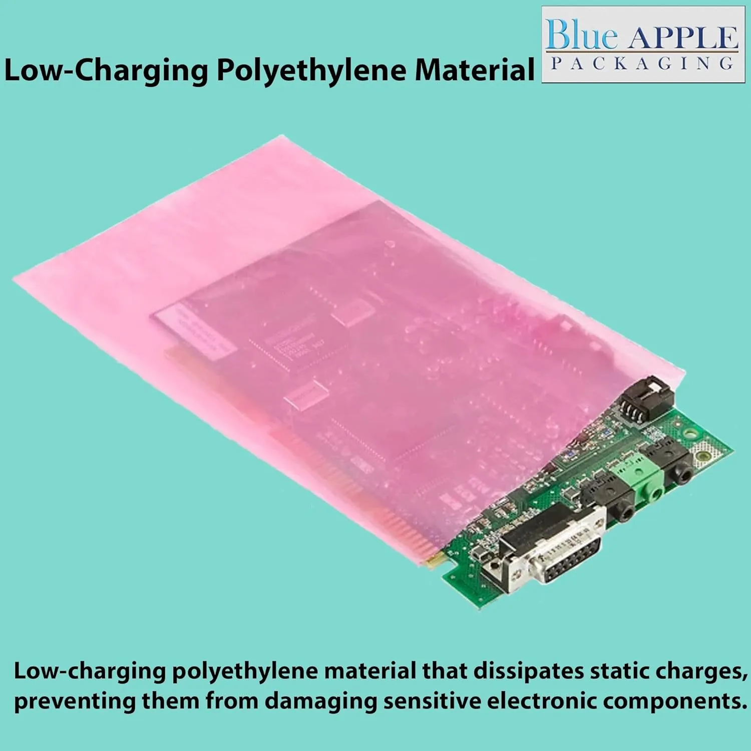 12X15 inches Pink Anti Static Bags 6 Mil Flat