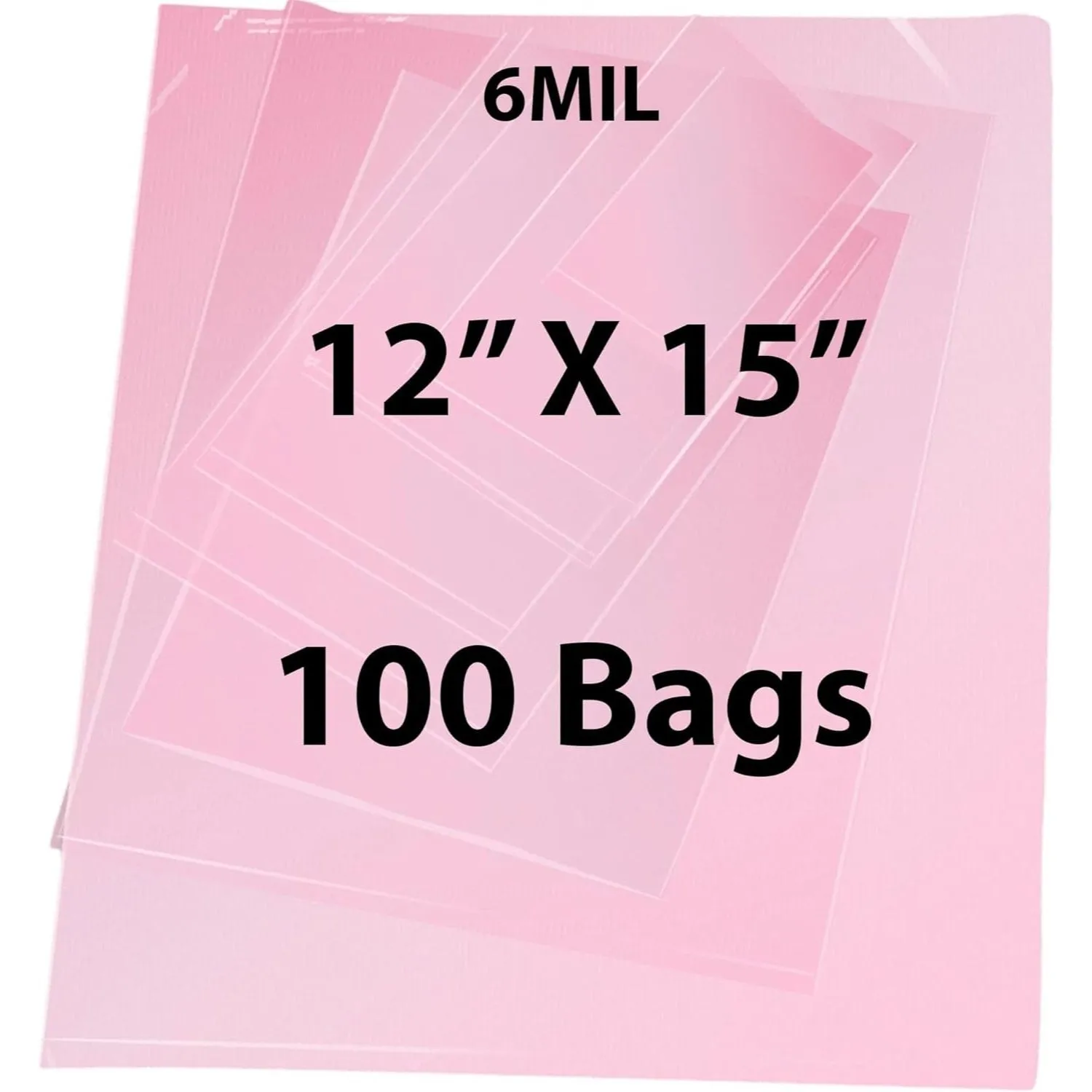 12X15 inches Pink Anti Static Bags 6 Mil Flat