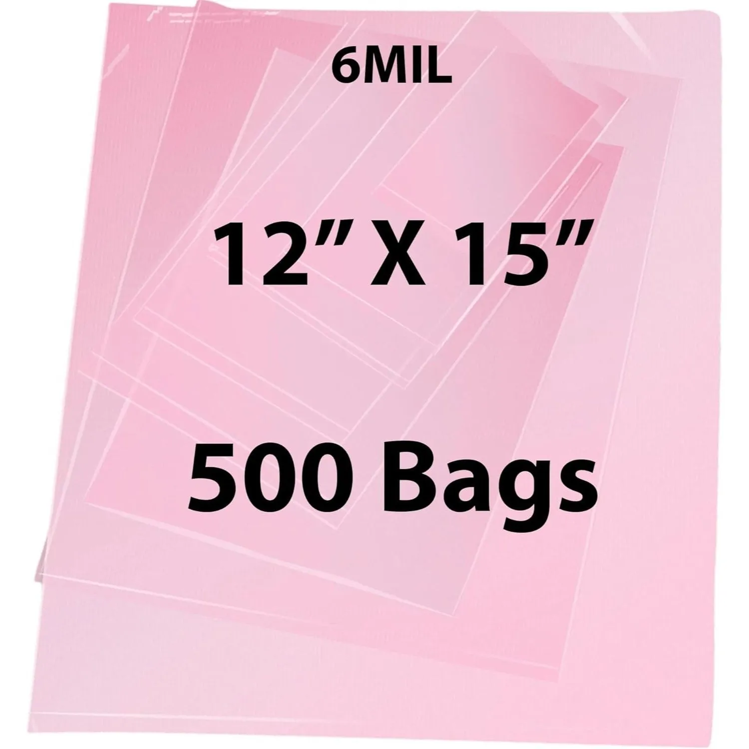 12X15 inches Pink Anti Static Bags 6 Mil Flat