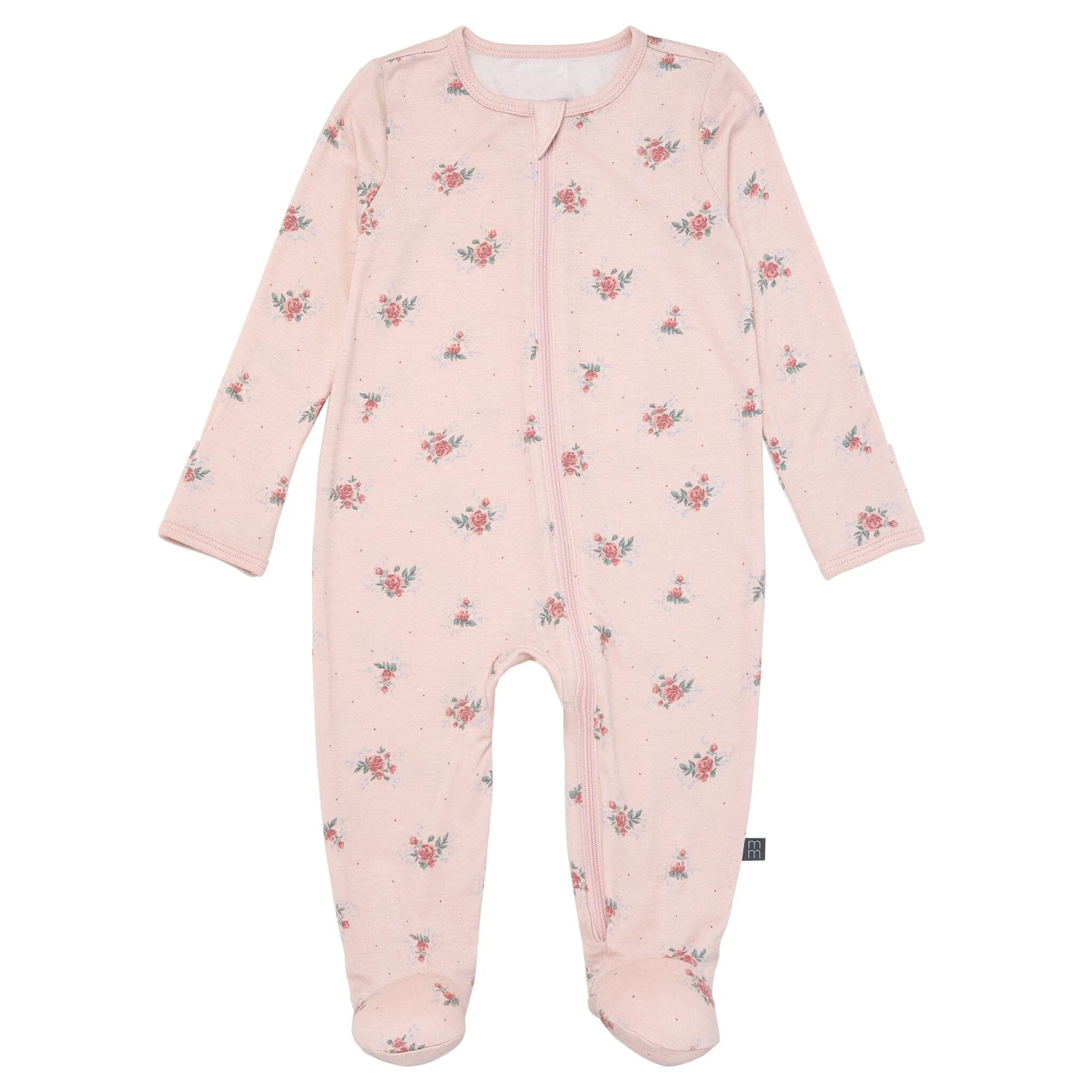 2-Pack Baby Girls Pink Roses Sleep 'N Plays With Mitten Cuffs