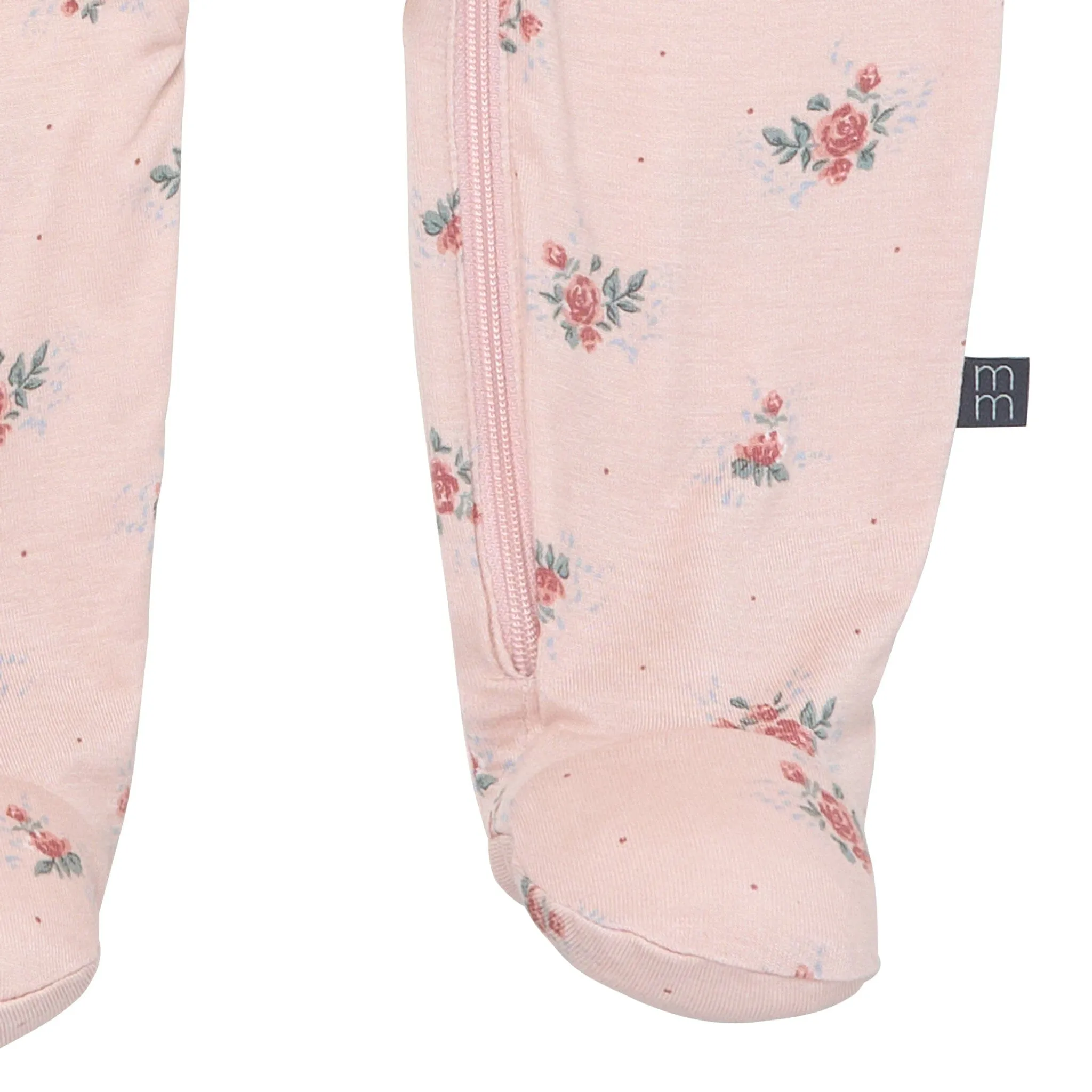 2-Pack Baby Girls Pink Roses Sleep 'N Plays With Mitten Cuffs