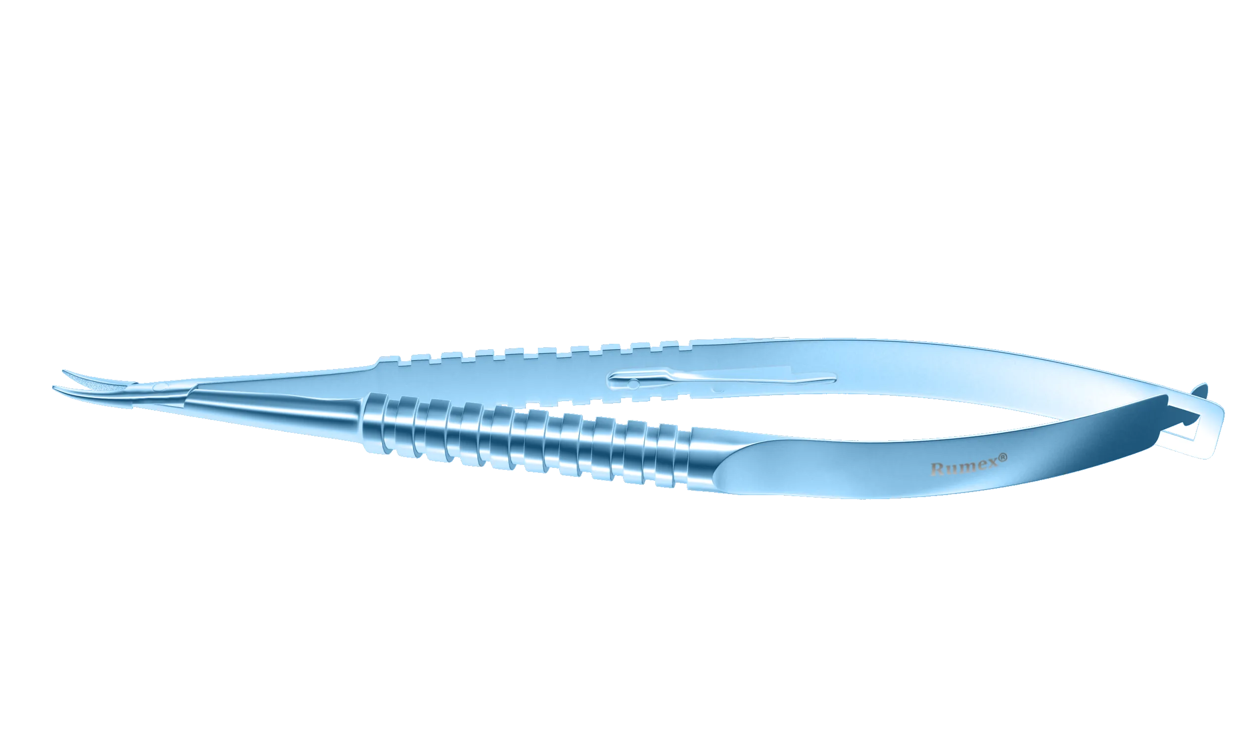 229R 8-040T Barraquer Needle Holder, 12.00 mm Fine Jaws, Curved, with Lock, Medium Size, Length 115 mm, Titanium