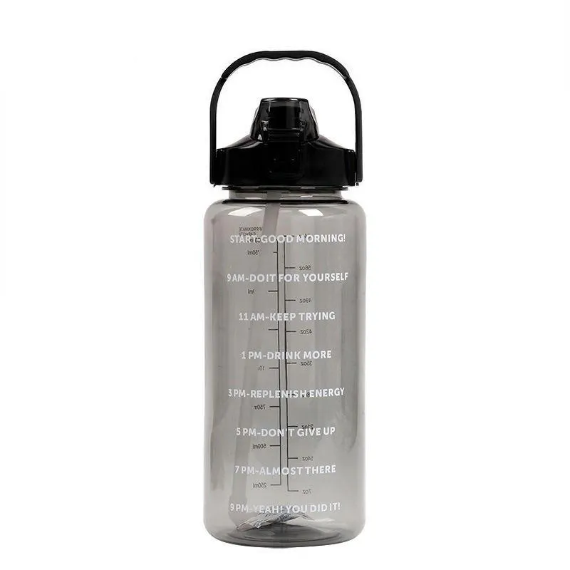 2L Motivational Straw Water Bottle for Hydration