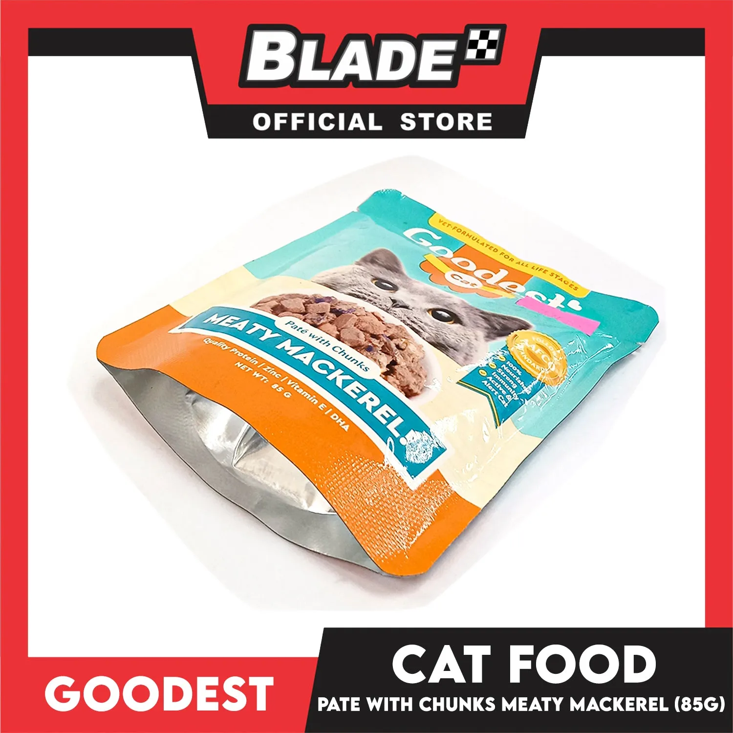 2pcs Goodest Cat Meaty Mackerel Pate with Chunks 85g Wet Cat Food
