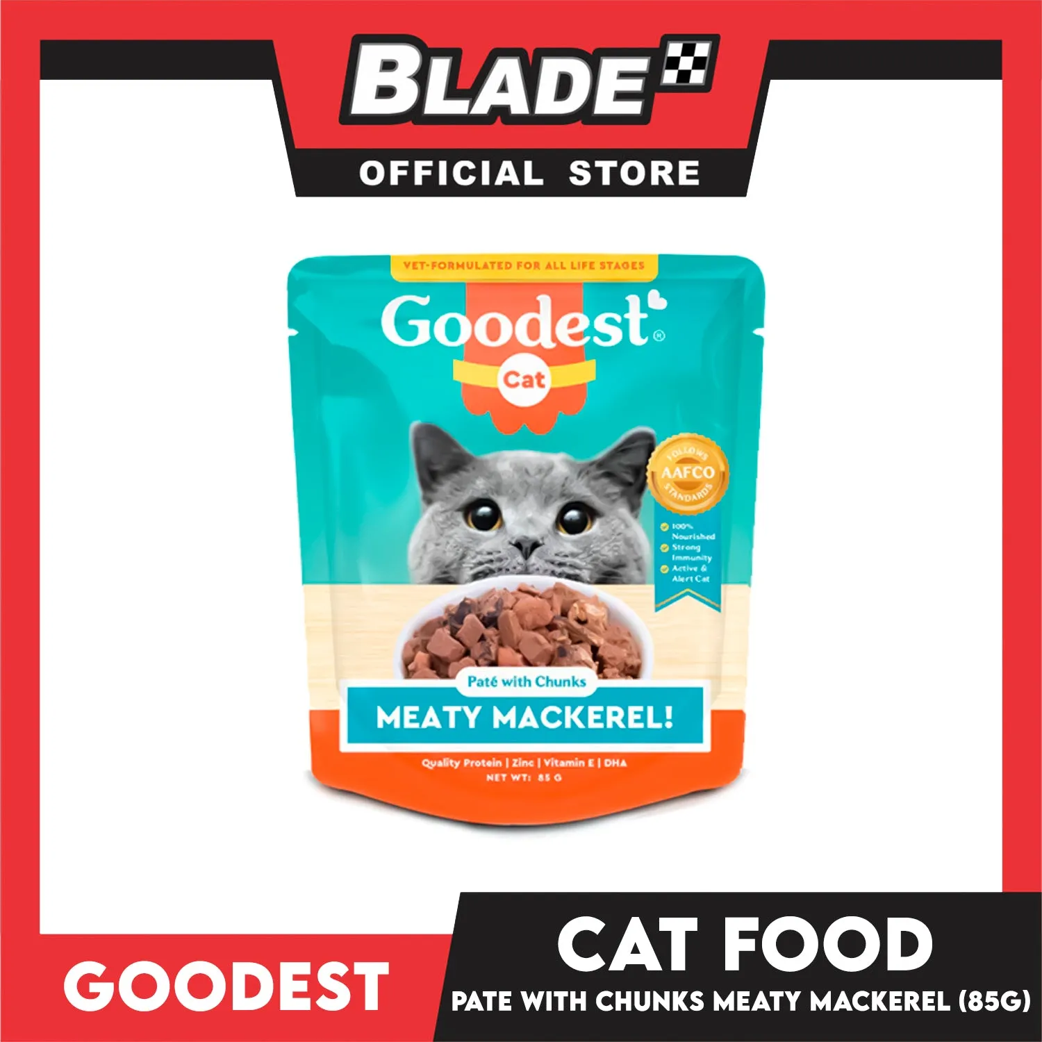2pcs Goodest Cat Meaty Mackerel Pate with Chunks 85g Wet Cat Food