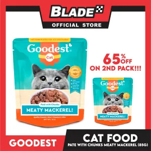 2pcs Goodest Cat Meaty Mackerel Pate with Chunks 85g Wet Cat Food