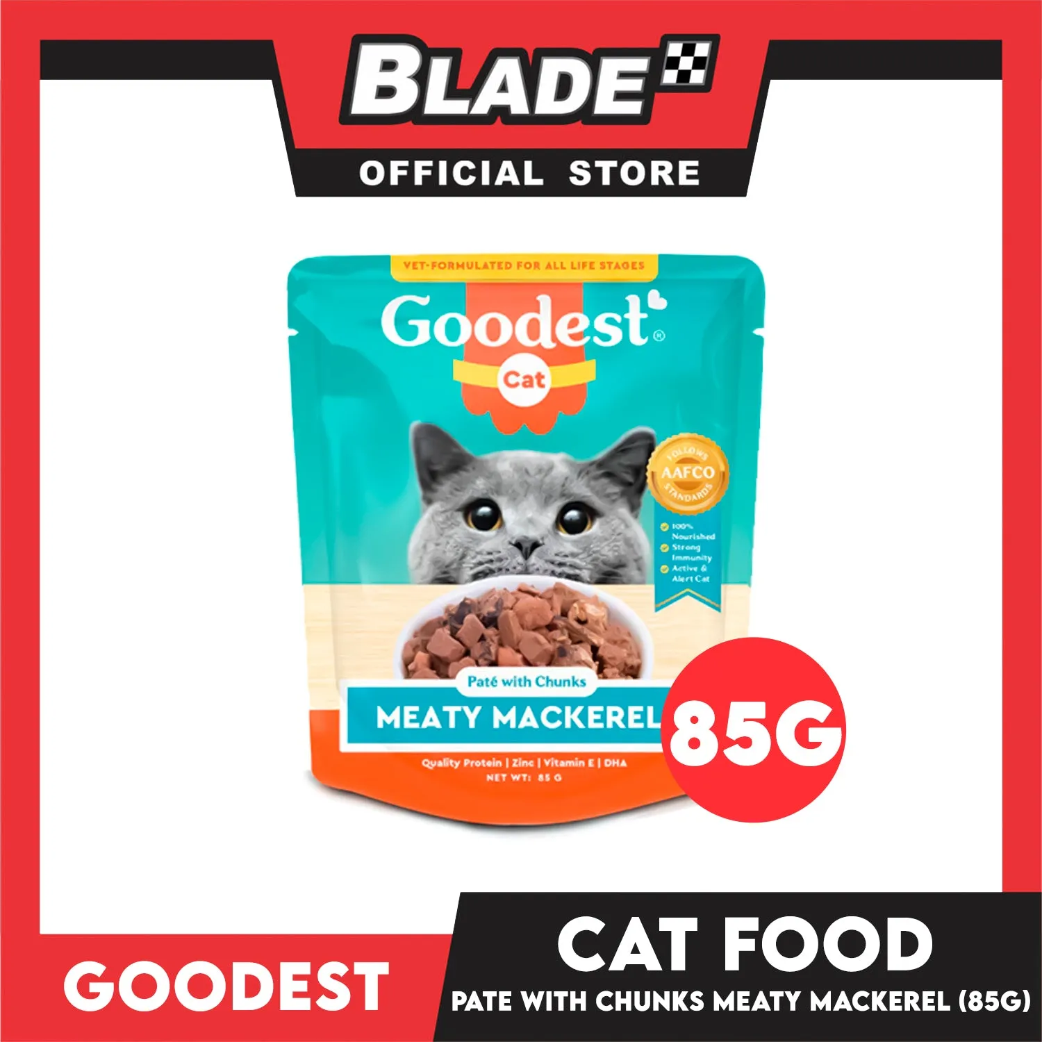 2pcs Goodest Cat Meaty Mackerel Pate with Chunks 85g Wet Cat Food