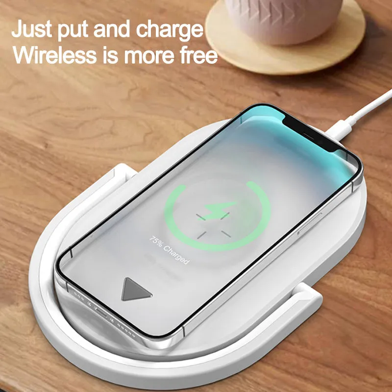 3-in-1 Foldable Wireless Charger & Night Light - Stonego LED Reading Table Lamp with 15W Fast Charging