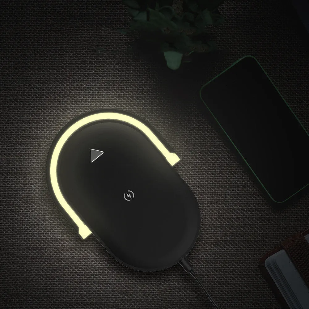 3-in-1 Foldable Wireless Charger & Night Light - Stonego LED Reading Table Lamp with 15W Fast Charging