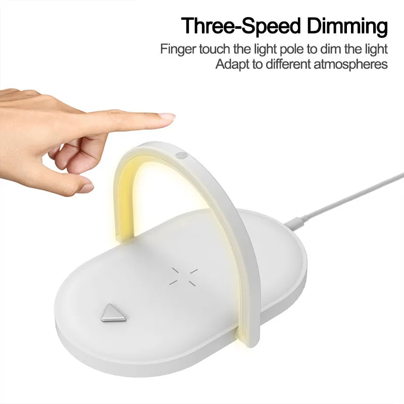 3-in-1 Foldable Wireless Charger & Night Light - Stonego LED Reading Table Lamp with 15W Fast Charging