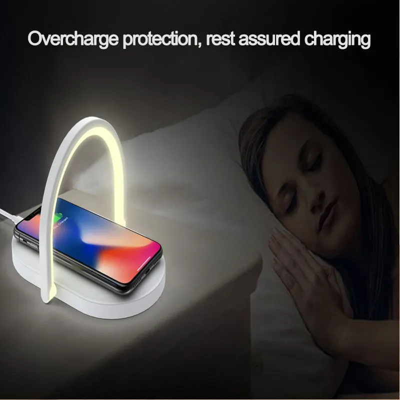 3-in-1 Foldable Wireless Charger & Night Light - Stonego LED Reading Table Lamp with 15W Fast Charging