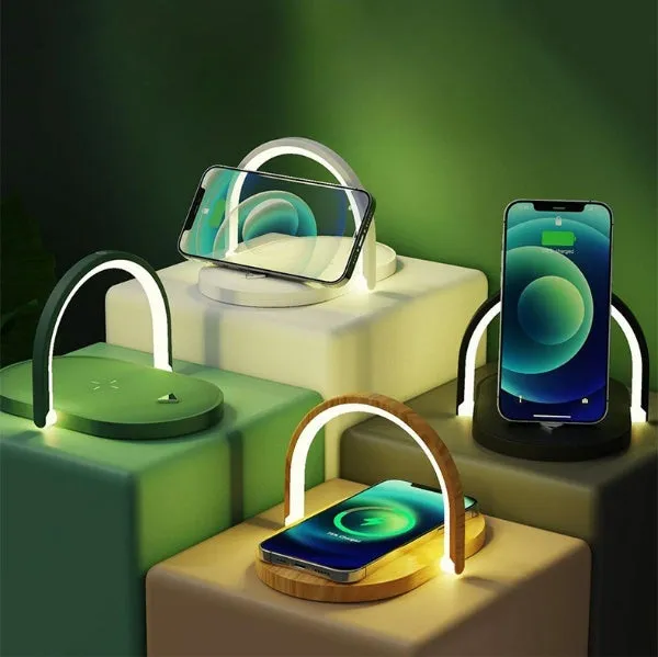 3-in-1 Foldable Wireless Charger & Night Light - Stonego LED Reading Table Lamp with 15W Fast Charging
