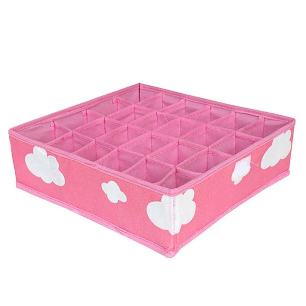 3 in 1 Pink Storage Boxes Organizer for Underwear Bra Folding Closet Drawer Divider Boxes for Ties Socks Bra Underwear Organizer