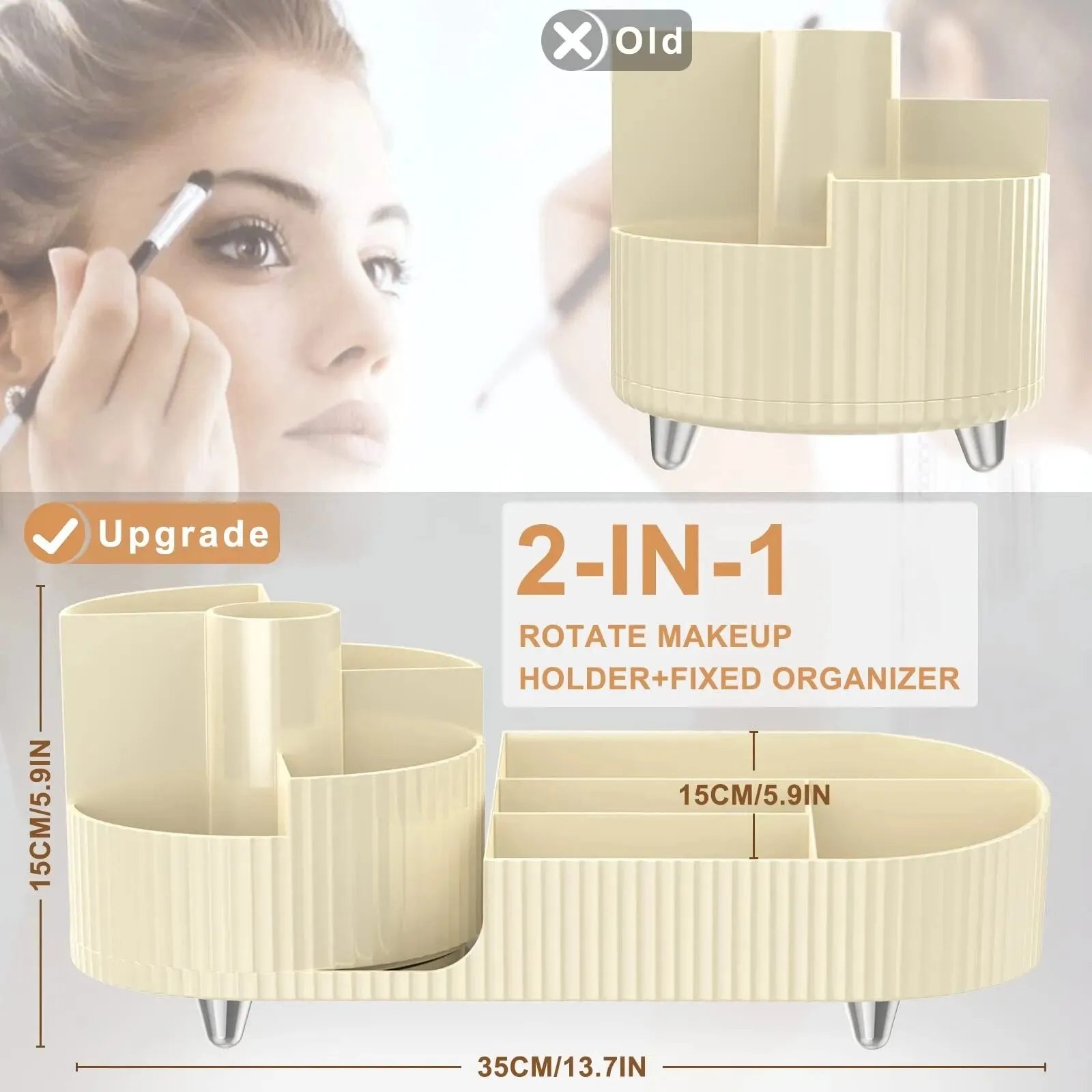 360° Rotating Makeup Organizer  Brush Holder