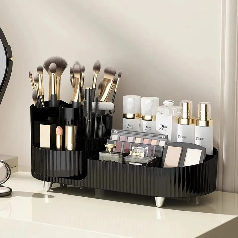 360° Rotating Makeup Organizer  Brush Holder