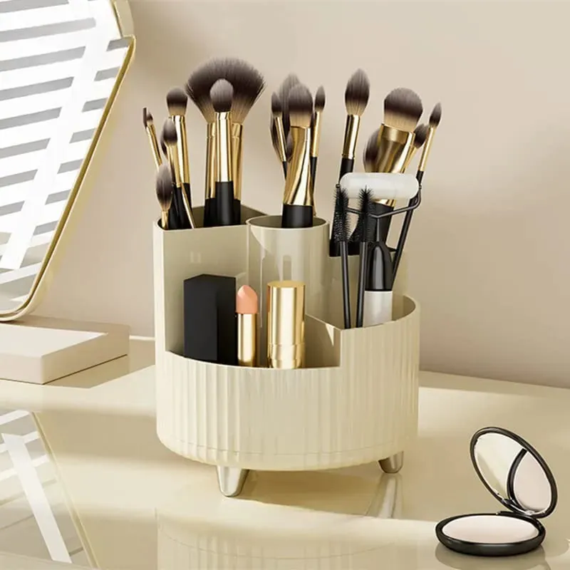 360° Rotating Makeup Organizer  Brush Holder