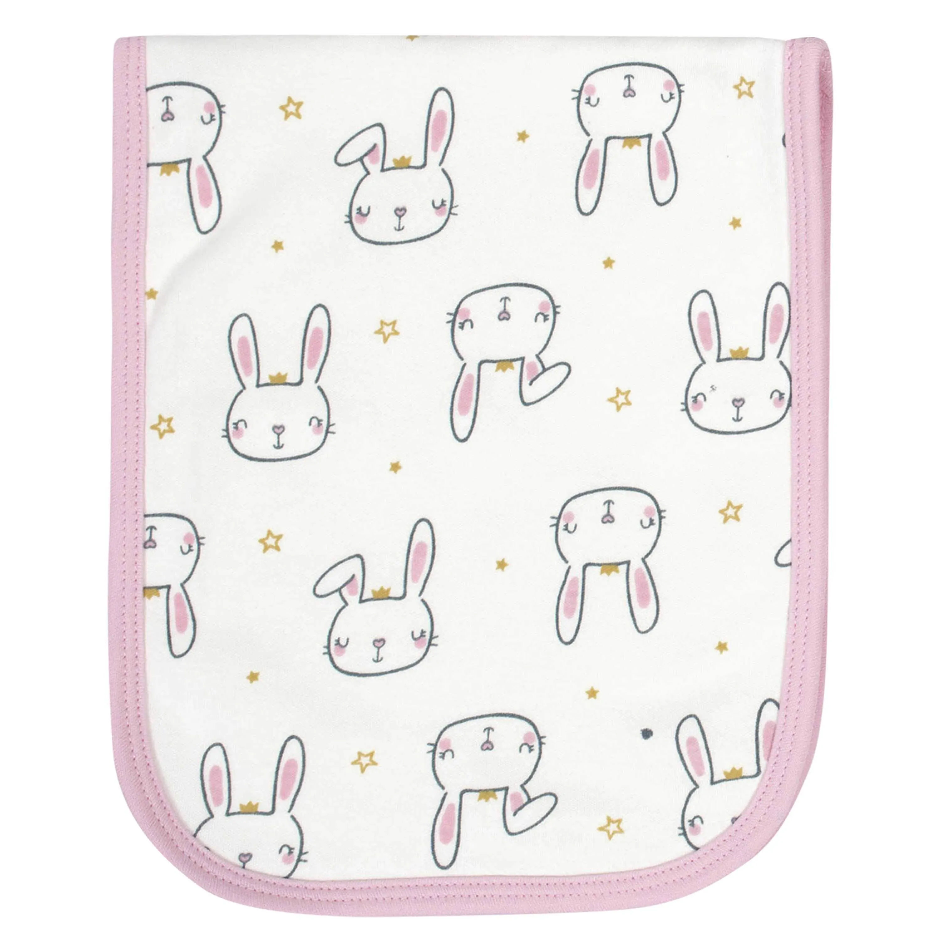 4-Pack Baby Girls Princess Interlock/Terry Burp Cloths