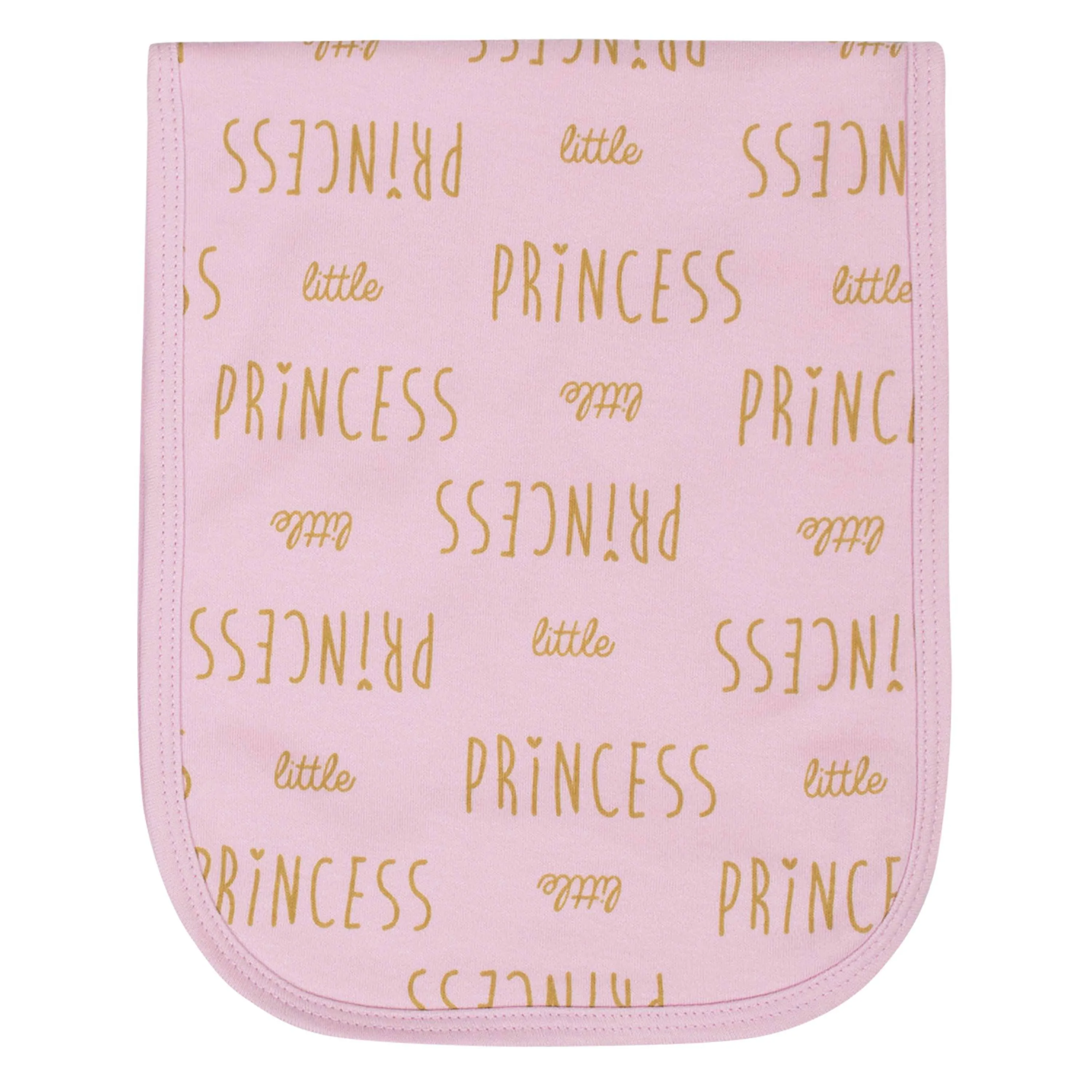 4-Pack Baby Girls Princess Interlock/Terry Burp Cloths