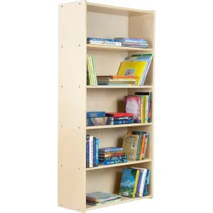 5-Shelf Classic Bookcase Wooden Wall Bookshelf Organizer for Books