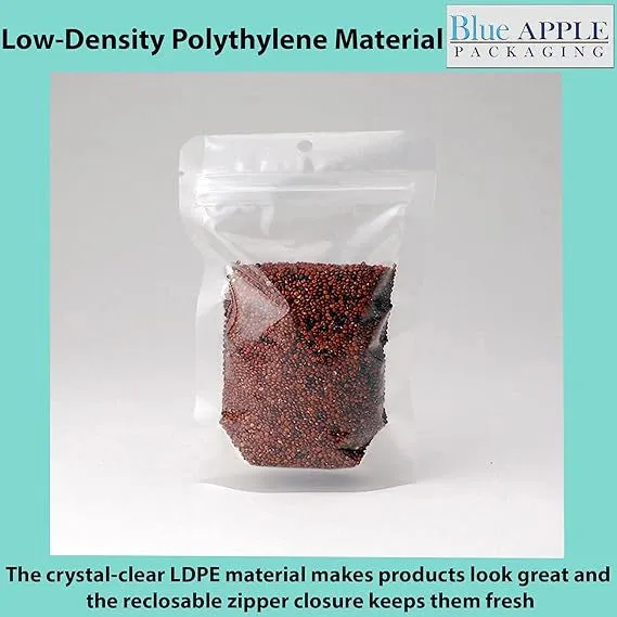 5X8   2.5 BG inches Clear Stand-Up Pouches with Hang Hole 2.7 mil