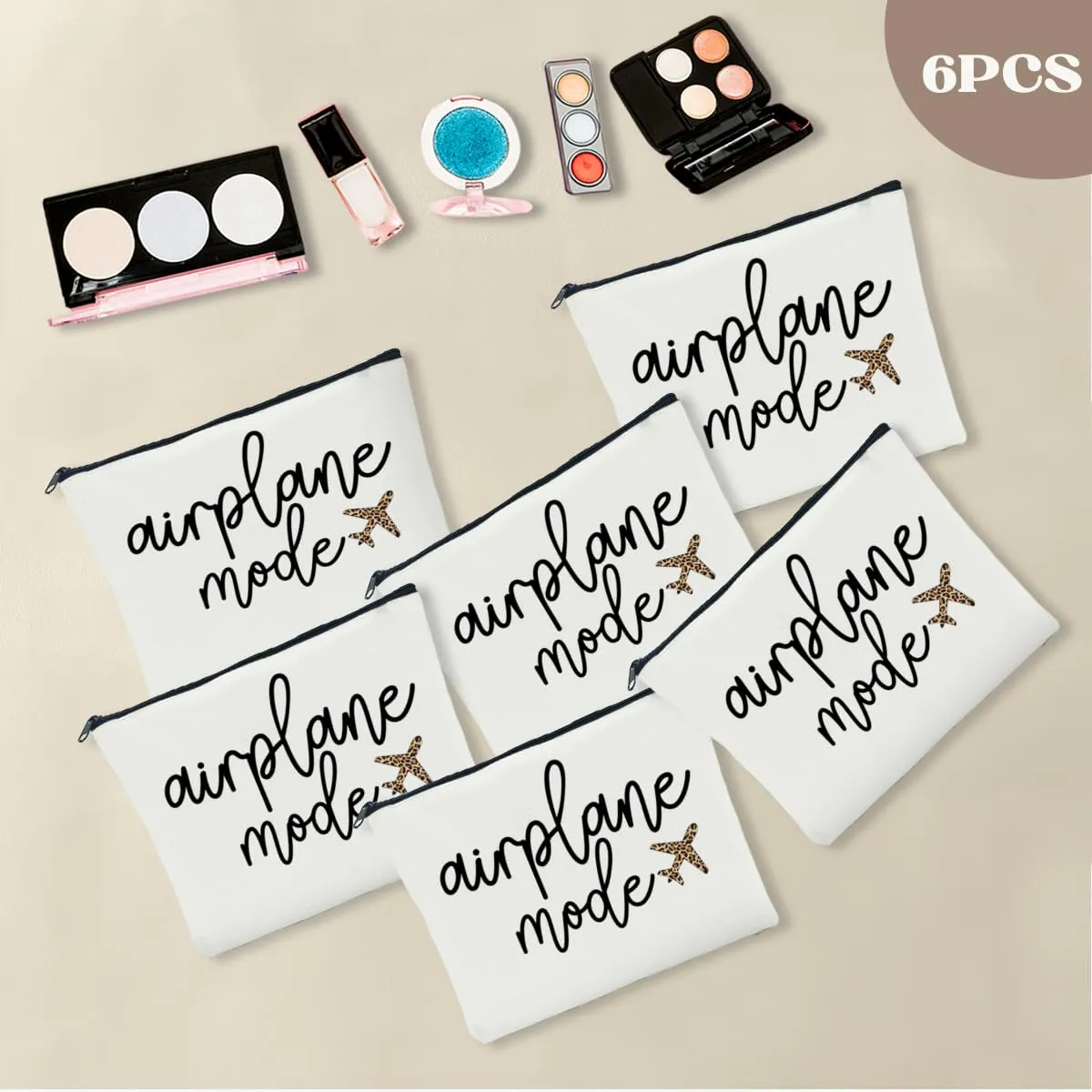 6 PCS Travel Gifts for Women - Girls Trip & Weekend Bags for Women Traveler Sister Besties Vacation Holiday Bachelorette Party Cosmetic Bag