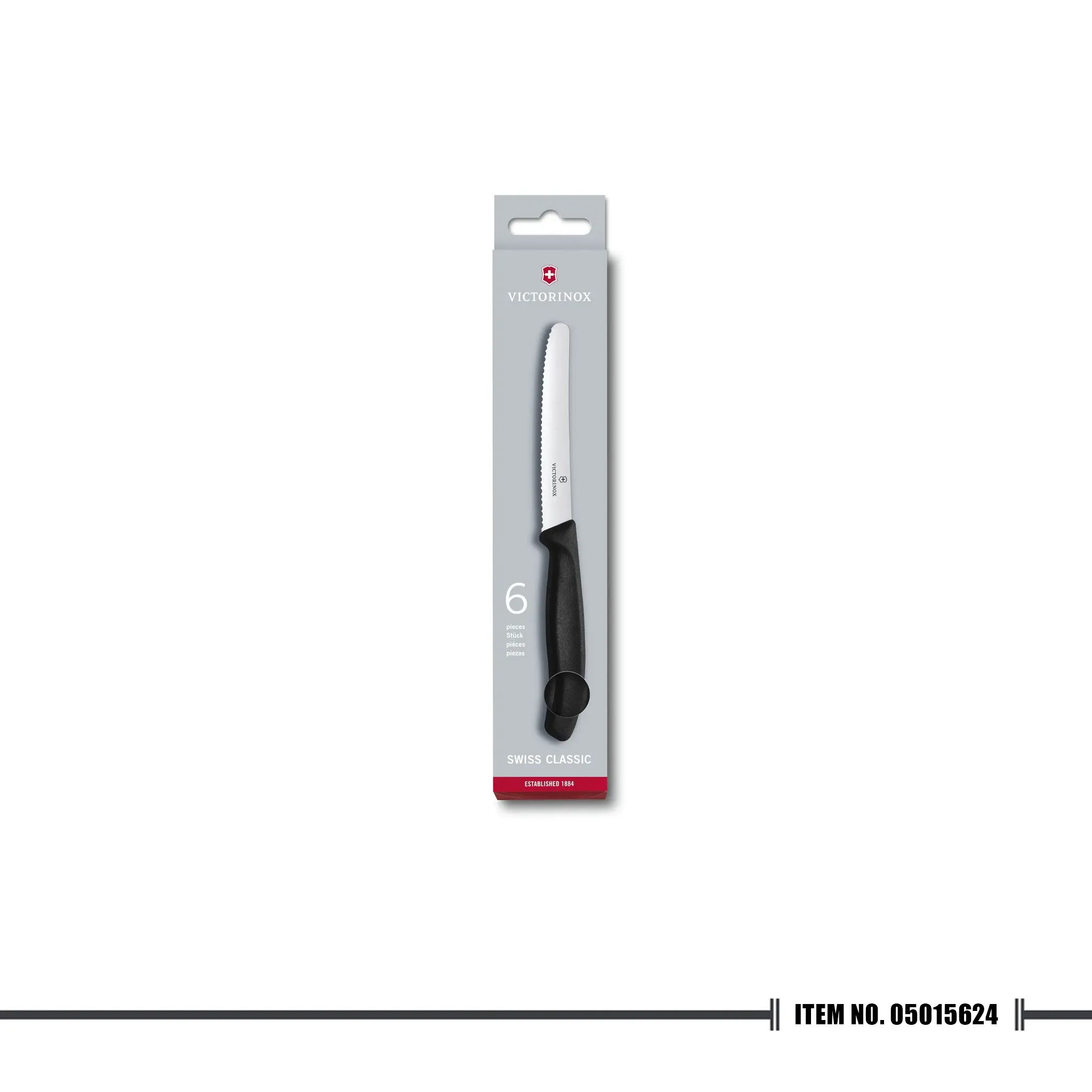 6.7833.6 Swiss Classic Table Knife Set, 6 pieces, black