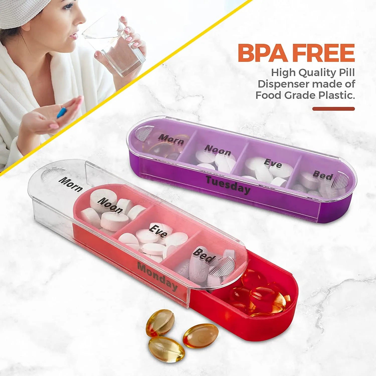 7 Day Stackable Pill Tower Organizer
