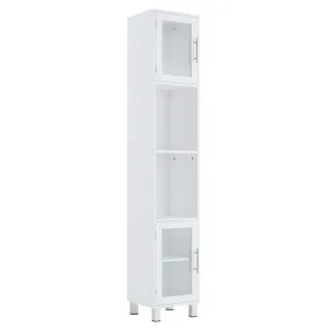 71 Inch Height Wooden Organizer Bathroom Tall Tower Storage Cabinet Unit - Color