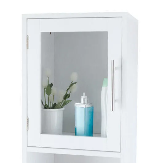 71 Inch Height Wooden Organizer Bathroom Tall Tower Storage Cabinet Unit - Color