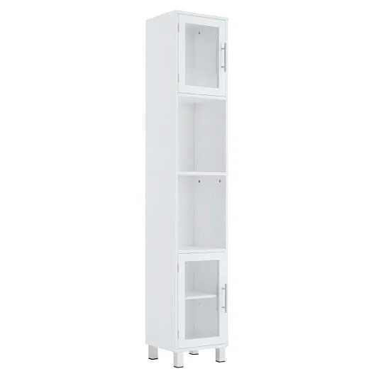 71 Inch Height Wooden Organizer Bathroom Tall Tower Storage Cabinet Unit - Color