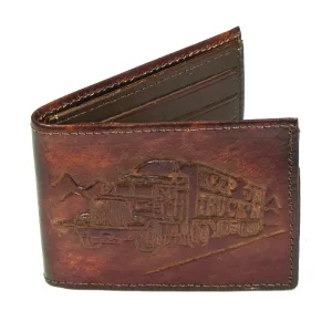 AB330-025Antique Finish Slim Billfold - Keep On Trucking