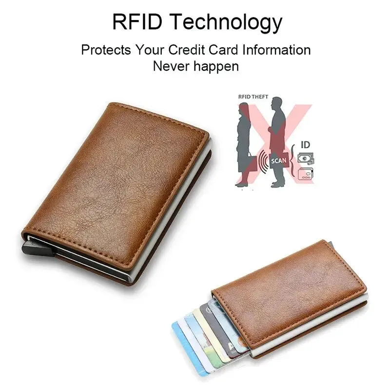 Anti Thief Rfid Credit Card Holder Smart Minimalist Wallet Pocket Men