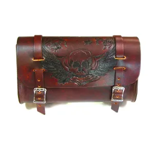 AP40-S  Antique Finish Tool Bag- Skull w/Wings