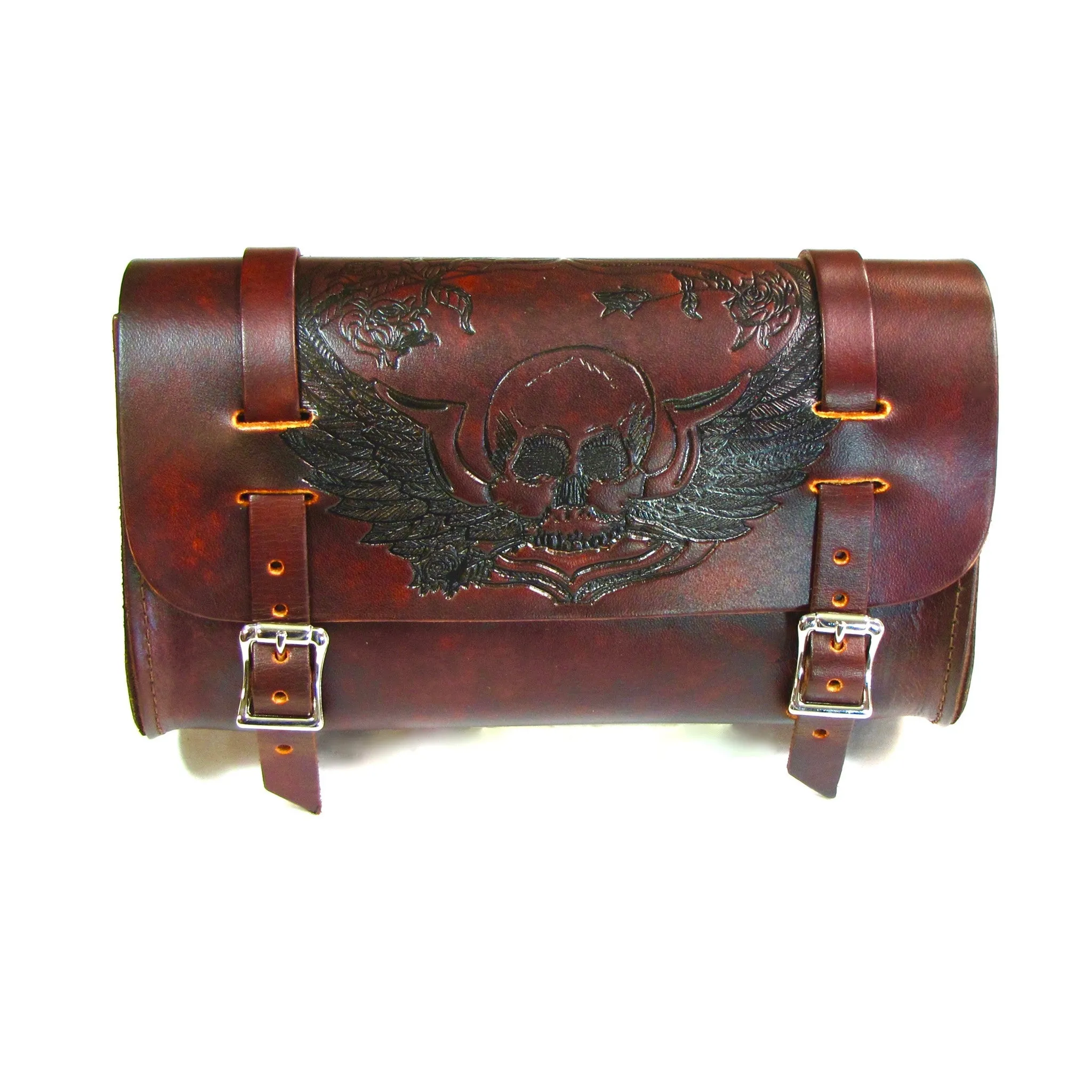 AP40-S  Antique Finish Tool Bag- Skull w/Wings